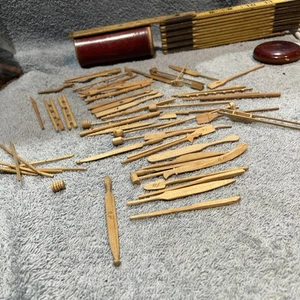 Antique / Vintage Jack Straws Game All Wood Spillikins - Picture 1 of 11