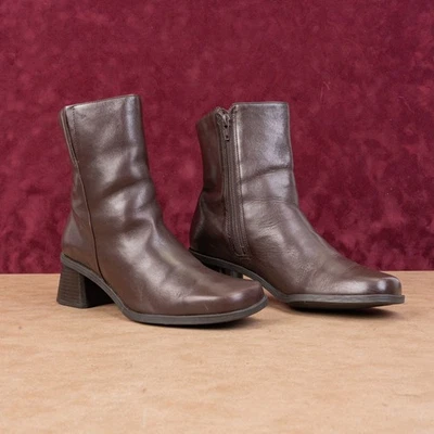 Botines Naturalizer Mujer Vintage Retro Años 90 Cuero Marrón Puntera Cuadrada talla 7.5 Foto 1 de 4