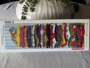 Flauschige Katze auf Kissen 1000 Teile Panorama Puzzle Eurographics - Bild 1 von 3