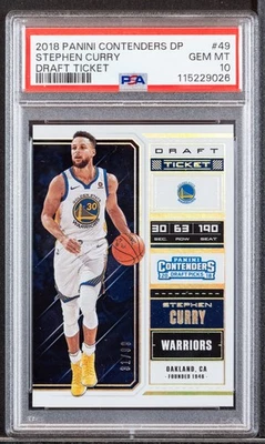Boleto de draft 2018-19 Panini Contenders selecciones draft Stephen Curry 31/99 PSA 10 Foto 1 de 2