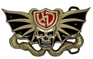 De colección Harley Davidson 1982 Bat Skull Cobra Serpiente Latón Hebilla de Cinturón 3-3/4” - Imagen 1 de 10
