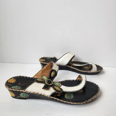 Spring Step L'Artiste Leather Sandals Womens Size 40 EU 9 US Santorini Floral - Image 1 of 4