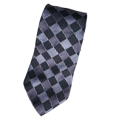 Metropolitan галстук классический геометрический узор черный серый питания повязка Y2K - Изображение 1 из 4