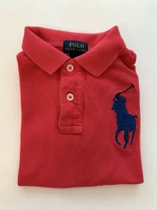 Polo Ralph Lauren Boys Polo Shirt Size 5 Red Blue Pony Logo Short Sleeve - Picture 1 of 10