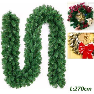 270cm Buschig Weihnachtsgirlande Tannengirlande Künstliche Außen Deko Girlande - Bild 1 von 12