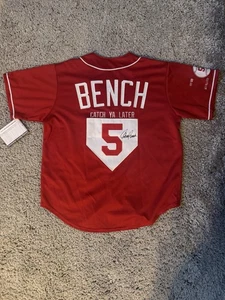 JOHNNY BENCH signed Cincinnati REDS Jersey w/COA and embroidering.  - Picture 1 of 6