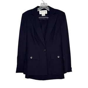 Jones NY Size 6 Petite Blue Polyester Blazer Skirt Suit - Picture 1 of 16