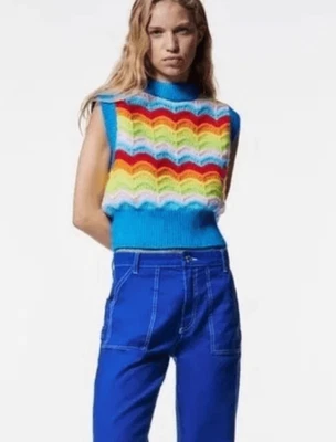 Zara wool/alpaca blend rainbow vest - Image 1 of 4