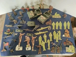 WW1 And WW2 Die Cut Punchout Paper Soldiers And Vehicles Lithos Made In USA - Picture 1 of 24