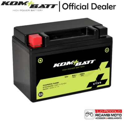 BATTERIA KOMBATT SIGILLATA GEL YTX9-BS KAWASAKI Z 800 ABS 2013 - 2016 Foto 1 de 3