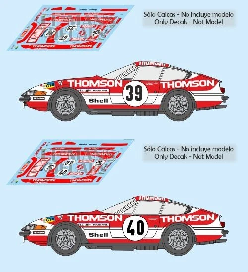 AUTOCOLLANTS LE MANS Autocollants Ferrari 365 GTB/4 Daytona Le Mans 1973 32 43 24 18 Thomson calqu...