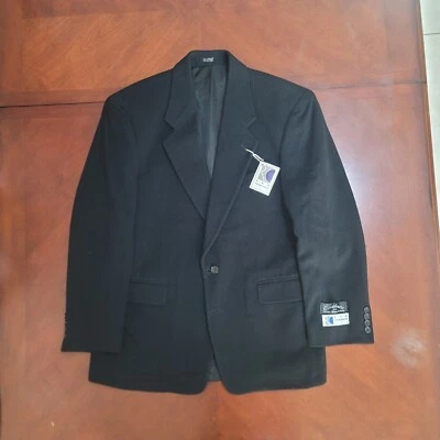 New Black Cashmere Blend Notch Lapel Ventless Single Breast Jacket 40R 🇧🇷 - Image 1 of 4