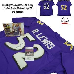 Ray Lewis HoF Baltimore Ravens Autographed Signed Custom Jersey w/JSA COA - Picture 1 of 10