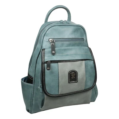 CHARM & SHAPE Cityrucksack Damen Rucksack Tagesrucksack Daypack Stadtrucksack Blau Grau Mode