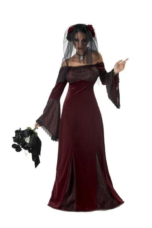 Gothic Vampire Bride DELUXE TEEN JUNIOR TIL DEATH DO US PART COSTUME - Image 1 of 1