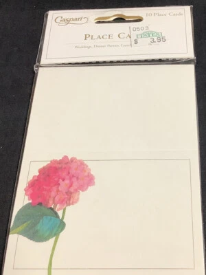 Caspari Place Cards Hydrangea Design 10 Count Vintage Floral Table Decor - Image 1 of 2