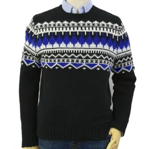 Polo Ralph Lauren Hombres Italia Lana/Cachemira Invierno Suéter Negro Nuevo con Etiquetas - Imagen 1 de 2