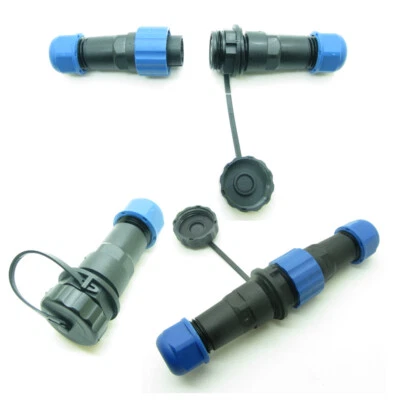 1 Pair 13mm Aviation Plug Socket Connector Waterproof Docking 2-7 Pin Gold-Plate - Image 1 of 4