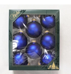 Krebs Ornaments Set of 8 Royal Blue 2 5/8" Glass Balls Buy More Save - Picture 1 of 10