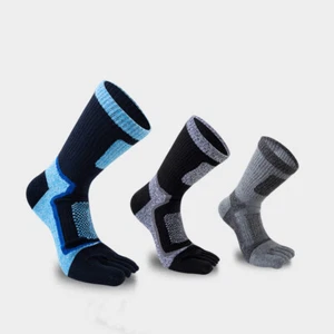 3 Pairs Crew Five Finger Toe Athletic Sport Casual Classic Cotton Men Socks 7-11 - Picture 1 of 10