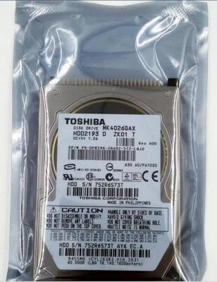 TOSHIBA 40GB MK4026GAX Hard Disk Drive HDD 2.5" 16MB 5400RPM PATA Laptop Disk - Image 1 of 3
