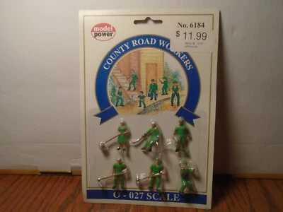 MODEL POWER #6184 0 SCALE COUNTY ROAD WORKERS 6 FIGURES NEW IN SEALED PACKAGE - Image 1 of 2