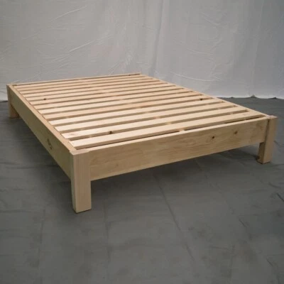 Cama plataforma sin terminar granja - doble/madera maciza/hecha en EE. UU./envío gratuito Foto 1 de 4