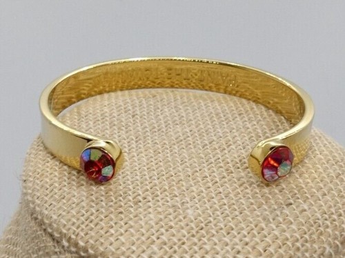 KATE SPADE “Paint The Town Red” Bracelet Cuff G Plated Red Iridescent Jeweled