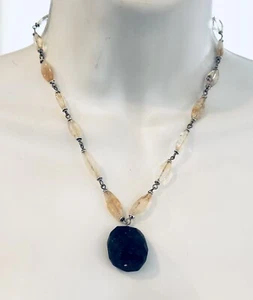Collar con cuentas de sodalita y citrino genuino Carolee pieza destacada precio de venta sugerido por el fabricante $125 - Imagen 1 de 9