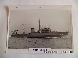 CARTE FICHE NAVIRES DE GUERRE NARUSHIMA 1982 DRAGUEUR CHASSEUR DE MINES - Picture 1 of 1