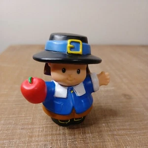 Fisher Price Little People Thanksgiving Autumn Harvest Pilgrim Boy w/Apple - Picture 1 of 6