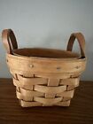 Longaberger 1995 Thyme Booking Basket With Leather Handles Small
