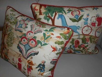 Almohadas de tela Rubelli TSAREVICH algodón estampado multicolor personalizadas nuevo PAR Foto 1 de 4