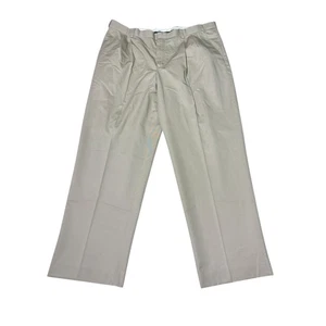 Vintage LL Bean Mens Comfort Waist Pleated Khaki Pants Size 40 x 32 Cotton Beige - Picture 1 of 12
