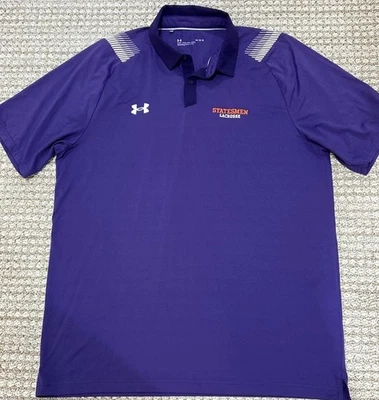 Поло Hobart College Statesmen Lacrosse NCAA Under Armour большое фиолетовое б/у в отличном состоянии - Изображение 1 из 4