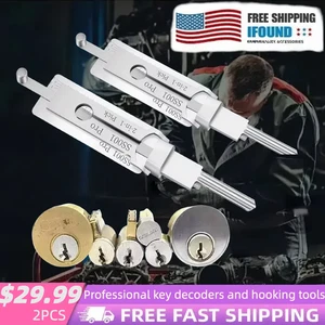 2 PCS Key Decoder Match For Key Picking Hook Tool Stainless Steel SS001 PRO - Picture 1 of 18