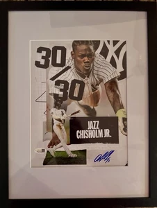 NEW YORK YANKEES JAZZ CHISHOLM JR. SIGNED AUTO 30/30 CLUB 12x16 FRAMED PHOTO JSA - Picture 1 of 2