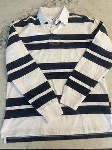 American Eagle Herren blau weiß Rugby gestreift Langarm Polo Shirt Small $ 49 - Bild 1 von 9