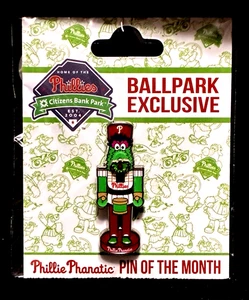 Phillie Phanatic Nutcracker Pin o/t Month Dec. 2024  + FREE Mystery Phillies Pin - Picture 1 of 1