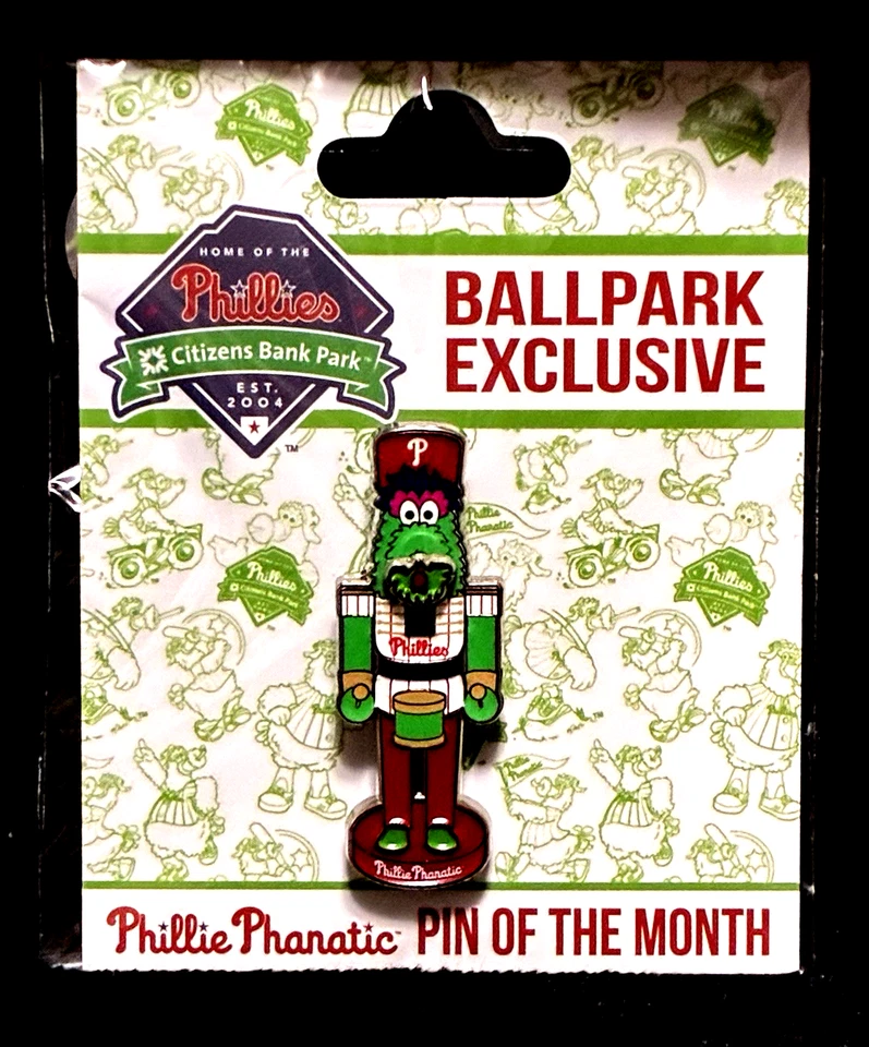Phillie Phanatic Nutcracker Pin o/t Month Dec. 2024  + FREE Mystery Phillies Pin - Image 1 of 1