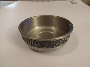 SELANDIA Noruega Tazón de Peltre Grabado 5.25" DE COLECCIÓN Vikingo  - Imagen 1 de 7
