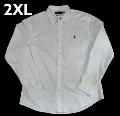 Polo Ralph Lauren Mens 2XL XXL White Shirt **Slim Fit Button Up Long Sleeve NEW - Image 1 of 4