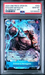 2024 ONE PIECE OP08-TWO LEGENDS ALTERNATE ART #043 EDWARD NEWGATE PSA 10 ENGLISH - Picture 1 of 2