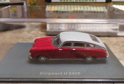 Busch NEO  1:87 H0 Borgward Hansa  2400 rot grau chrom 1952 Schrägheck  NEU OVP - Bild 1 von 4