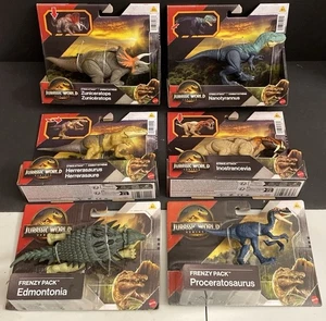 Jurassic World Nanotyrannus Zuniceratops Herrerasaurus Inostrancevia Lot Of 6 !! - Picture 1 of 13