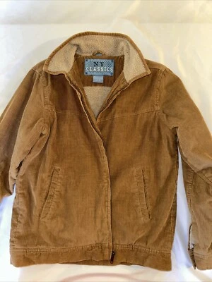 New York Classics Sherpa Lined Corduroy Bomber Jacket Boys size LARGE Great Cond - Image 1 of 4