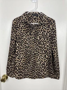 BCBG Maxazria Damenbluse Größe Small Langarm geknöpft Gepard Tierdruck - Bild 1 von 8