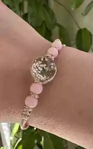 Unique Vintage Bohemian Style Dried Flower Capsule Adjustable Bracelet White - Picture 1 of 2