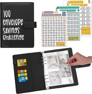 100 Envelopes Money Saving Challenge Binder, A5 Budget Binder with Cash Envelope - Picture 1 of 12