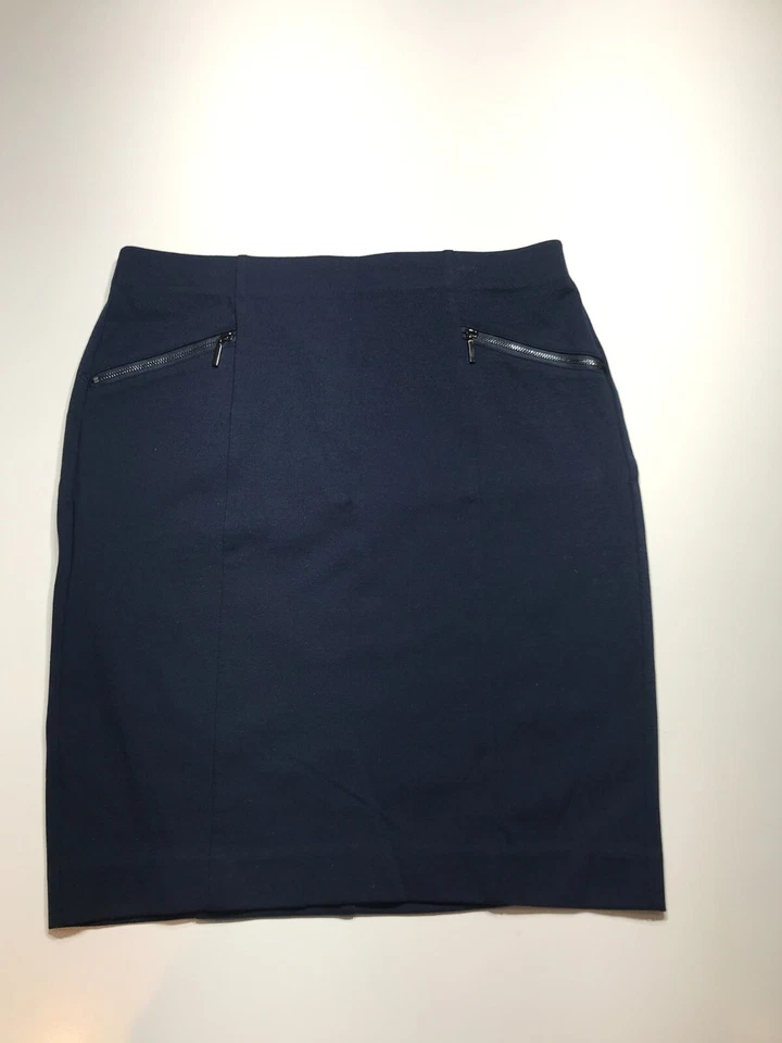 Falda Alfani Mujer 8 Azul Elastizada Ponte Pull On Lápiz Imitación Bolsillos Bodycon Foto 1 de 4